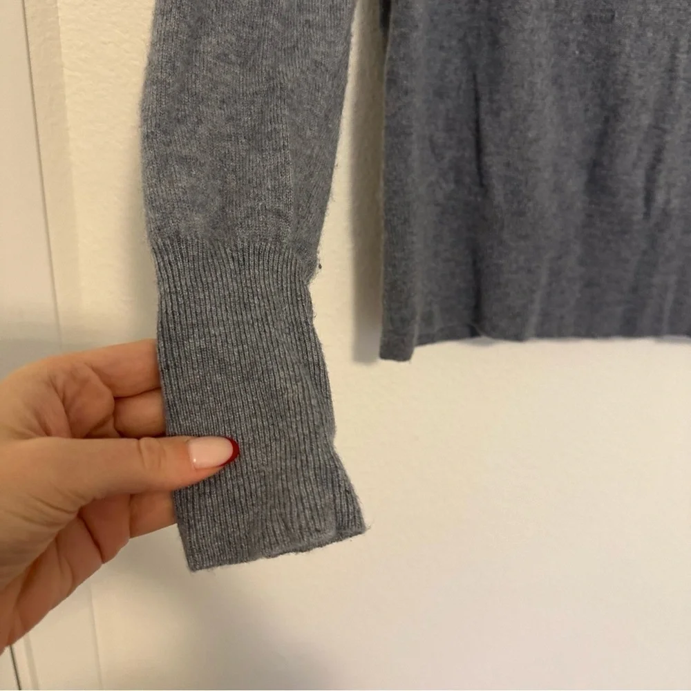 J Crew Cashmere Fold Over Turtlen Sweater Light Blue Gray Color Size Small Women